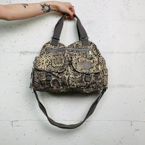 Kipling Vintage Snake Print Multi-Pocket Bag